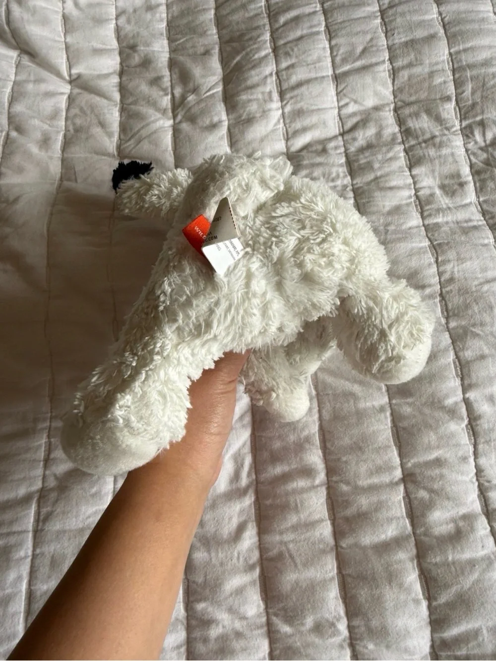 Wild Republic White Black Bunny Rabbit Plush Stuffed Animal 8”